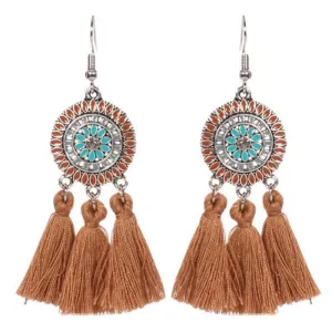 Tasseling Native Brown Tassel Earrings