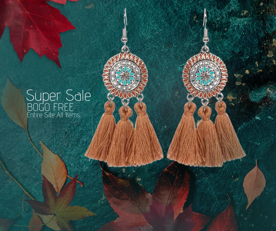 Tasseling Native Brown Tassel Earrings