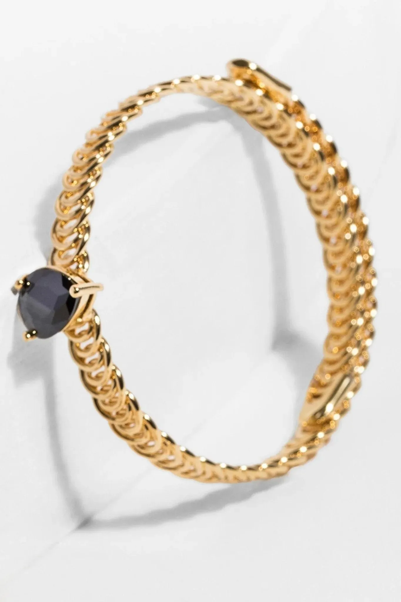 Teardrop Stone Bangle Bracelet