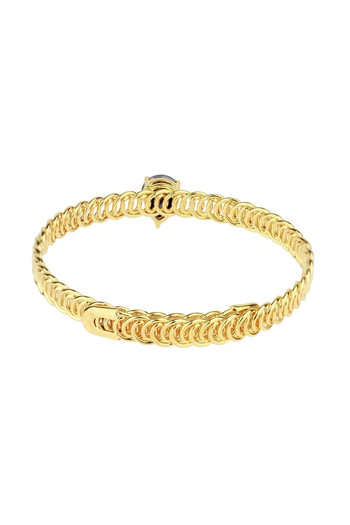 Teardrop Stone Bangle Bracelet
