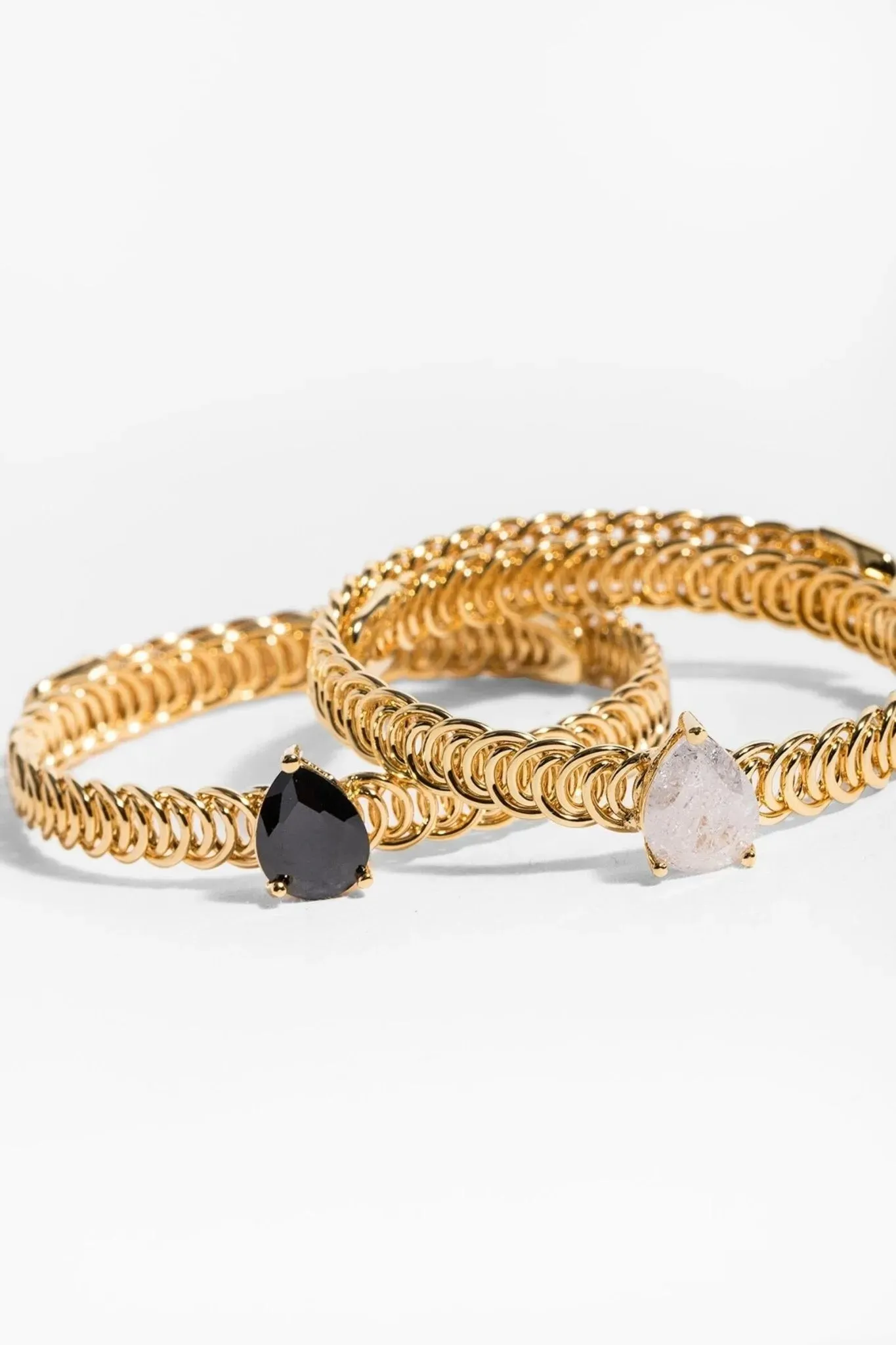 Teardrop Stone Bangle Bracelet