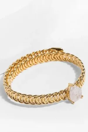 Teardrop Stone Bangle Bracelet