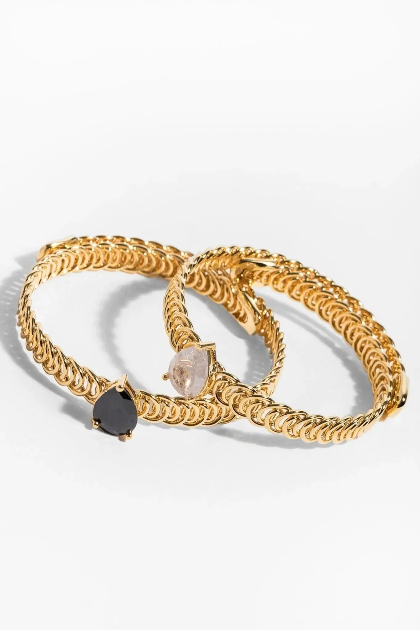 Teardrop Stone Bangle Bracelet