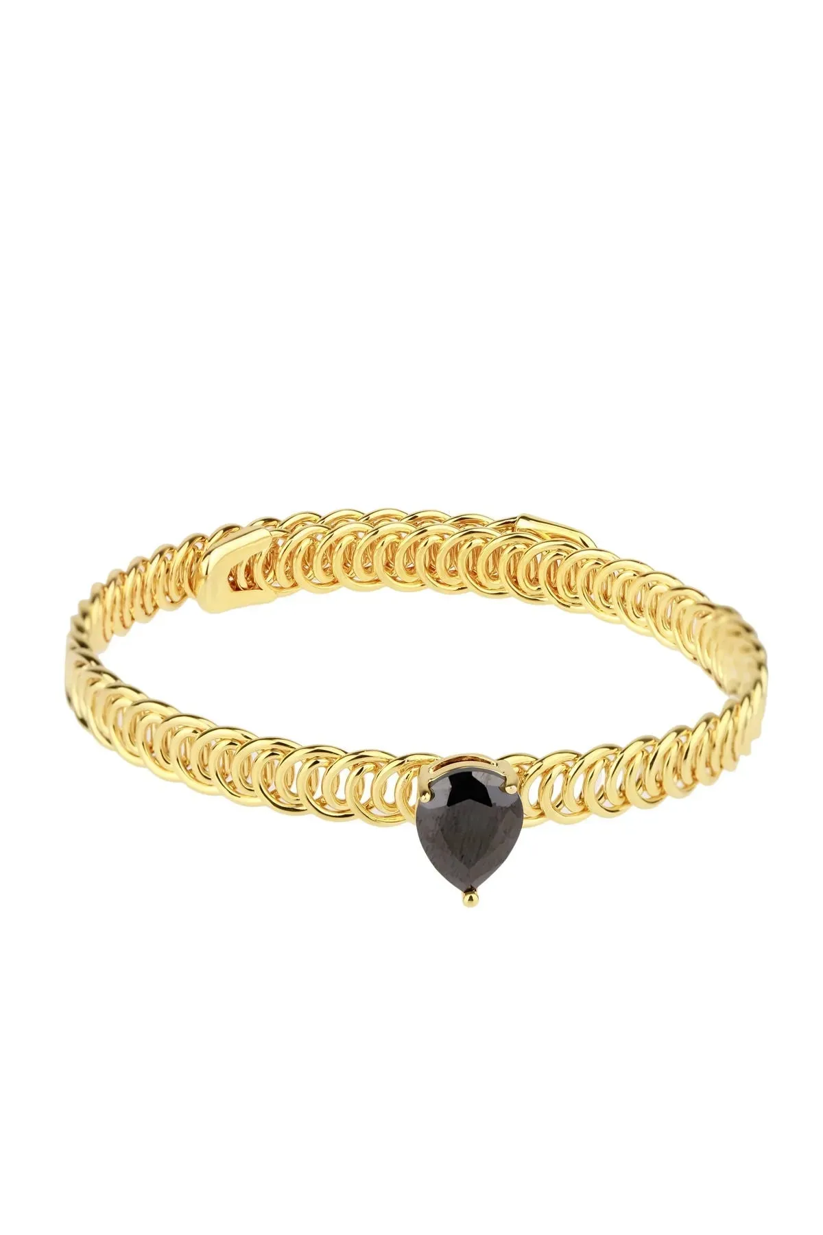 Teardrop Stone Bangle Bracelet