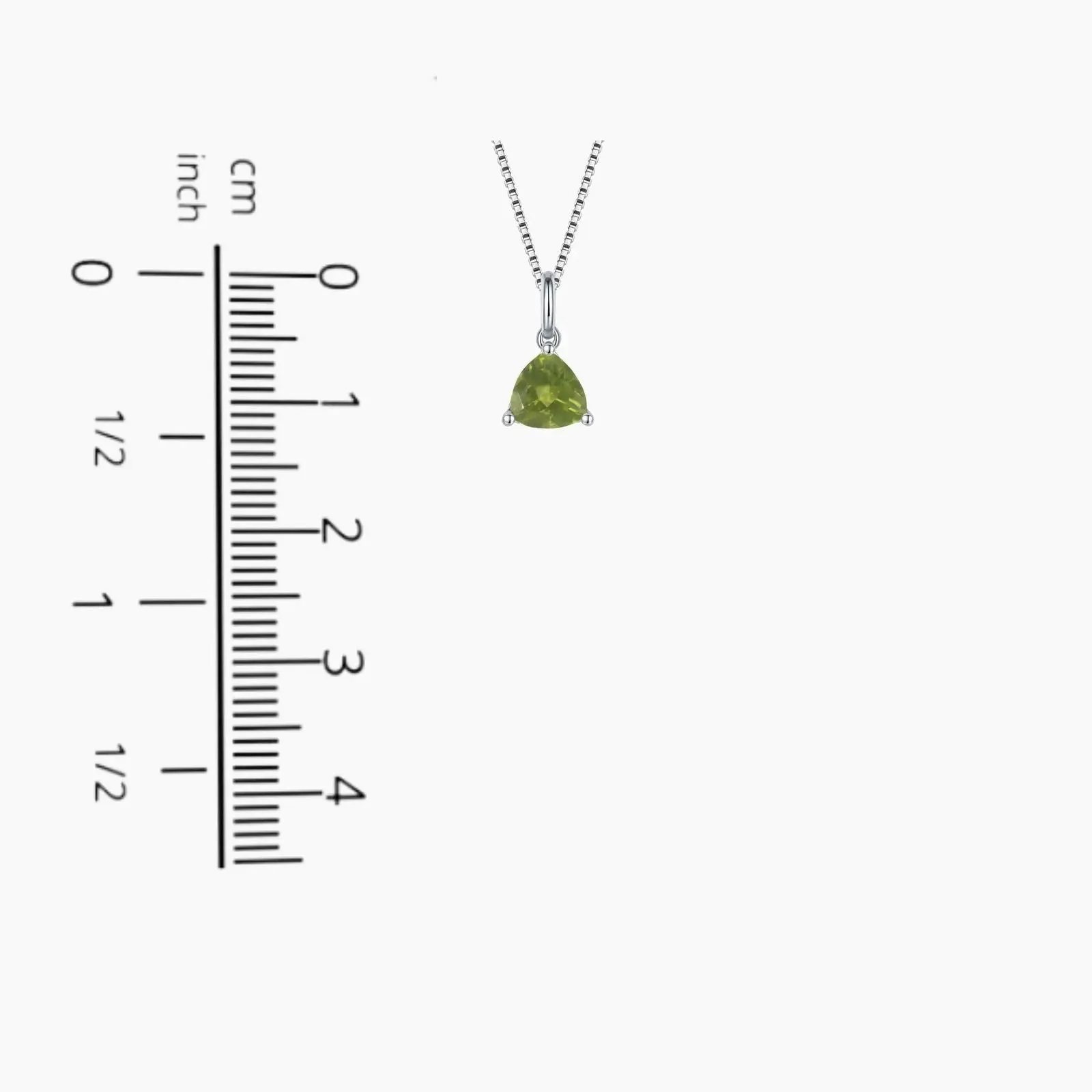 Trillion Cut Peridot Necklace in Sterling Silver - Irosk ®