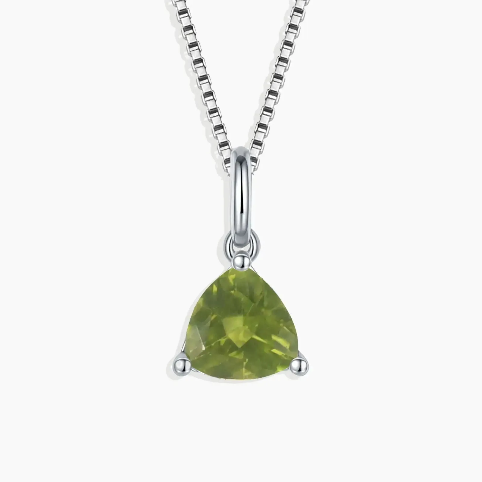 Trillion Cut Peridot Necklace in Sterling Silver - Irosk ®