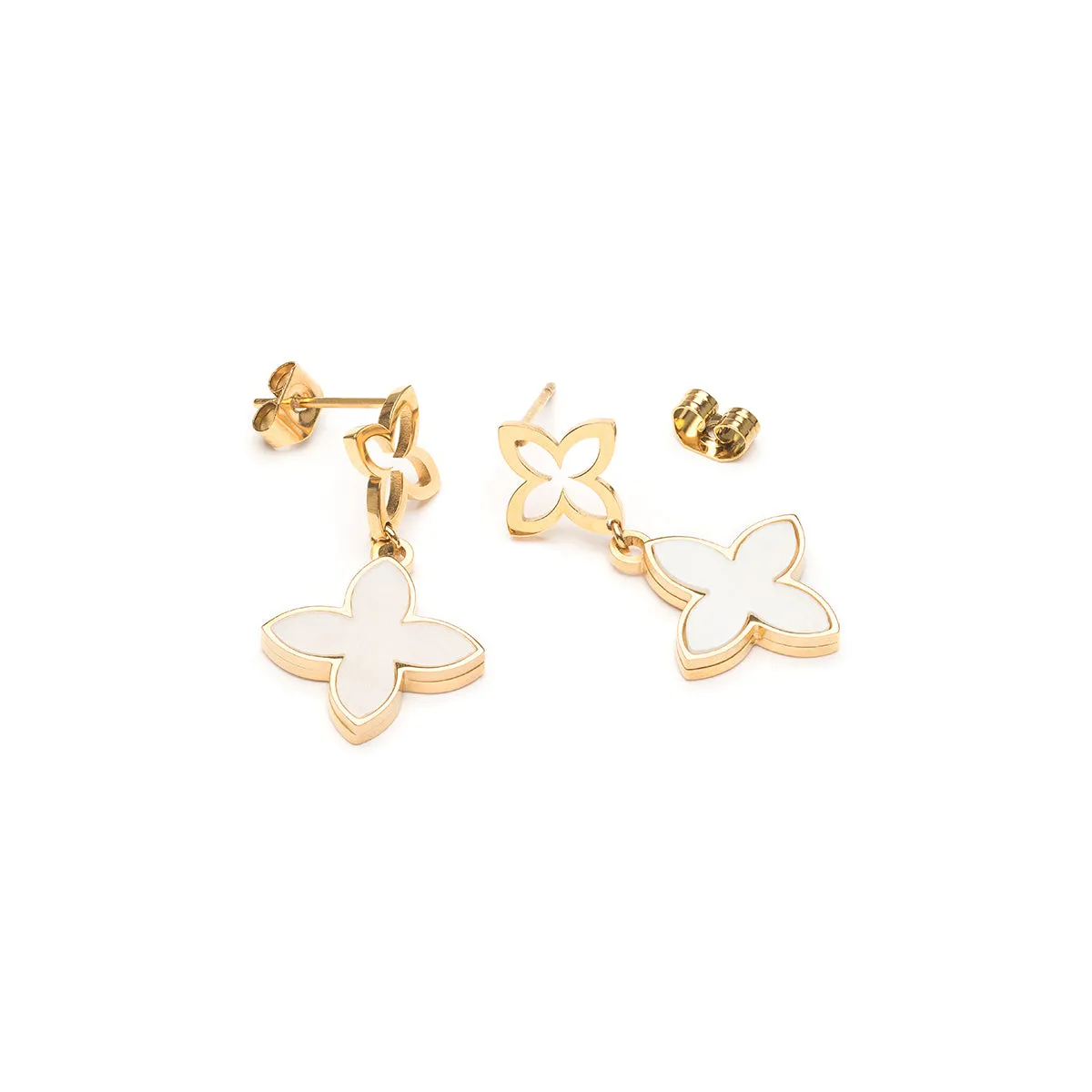 White Alhambra Earrings