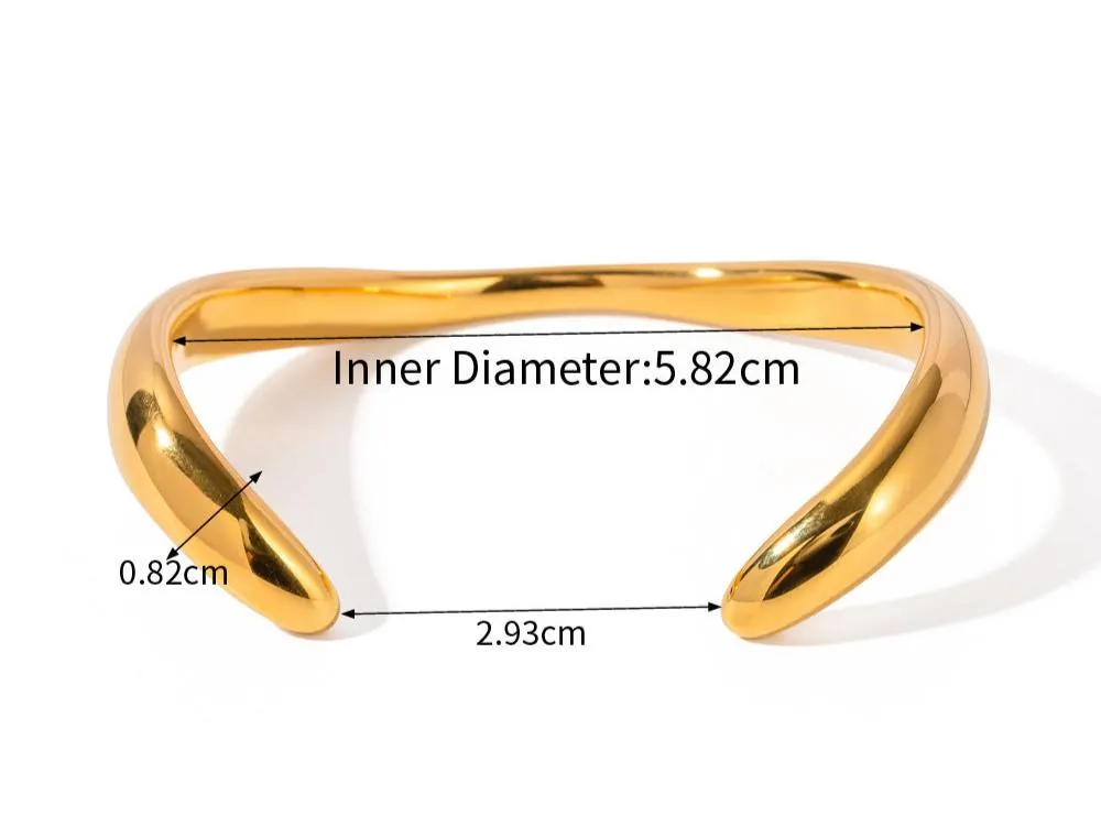 Women's Stainless Steel Irregular Shape Smooth Bracelet