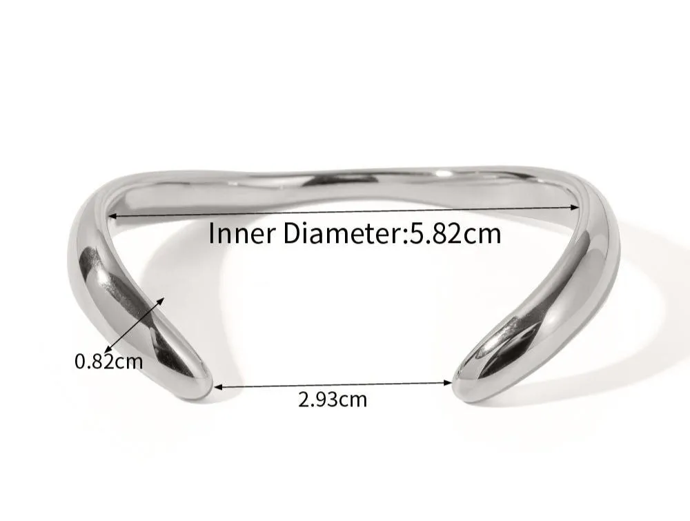Women's Stainless Steel Irregular Shape Smooth Bracelet
