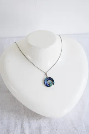Wood   Paua Koru necklace