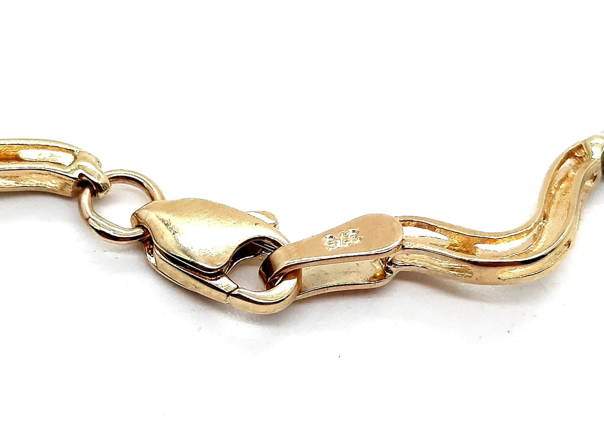 Yellow and White Gold Wave Link Bracelet