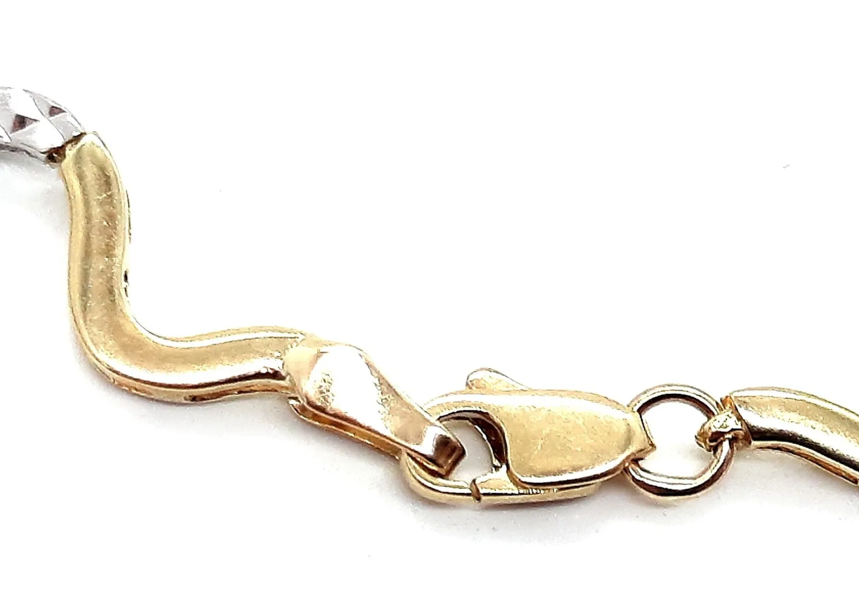 Yellow and White Gold Wave Link Bracelet